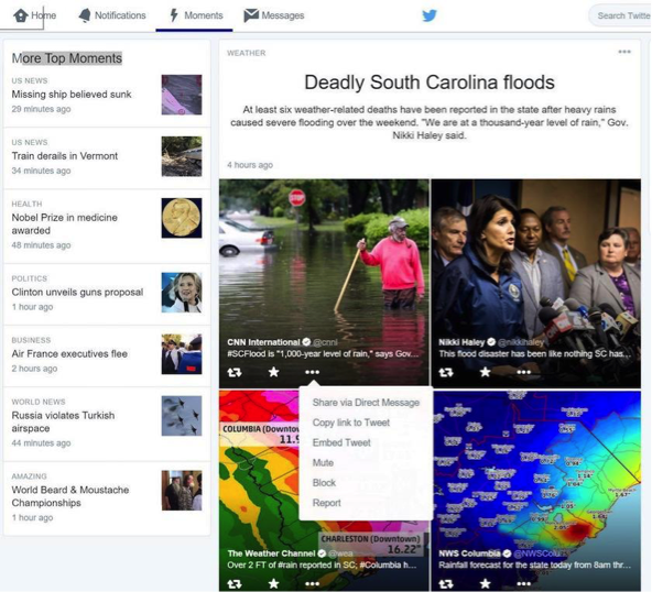 Screenshot of Twitter Moments