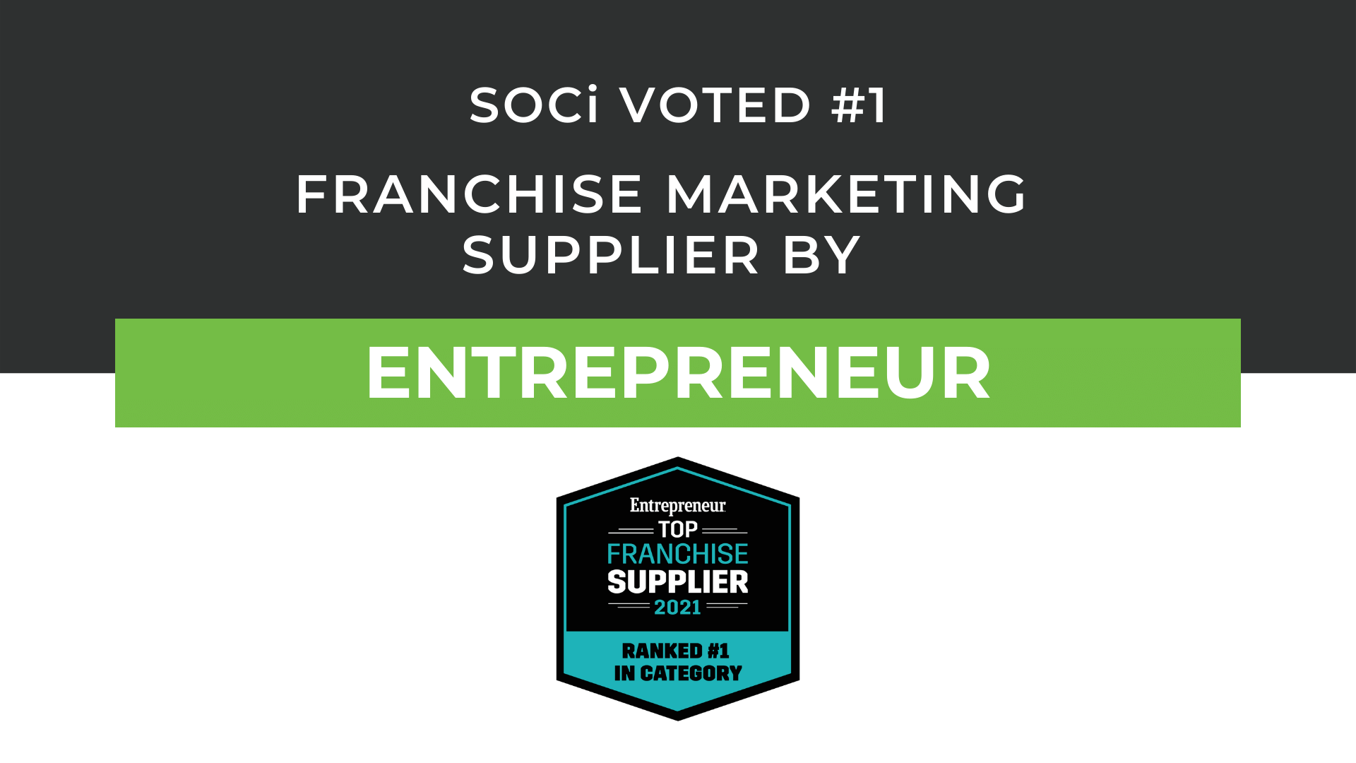 SOCi Ranked #1 Franchise Supplier in Marketing by Entrepreneur Magazine For Second Year