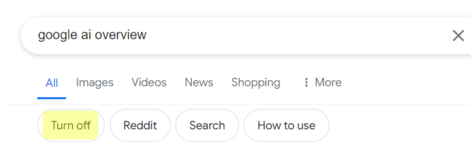 Google AI Overview Turn Off on Chrome
